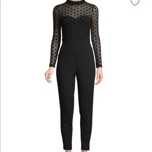 NWT French Connection Jumpsuit Sheer Dot Longsleev